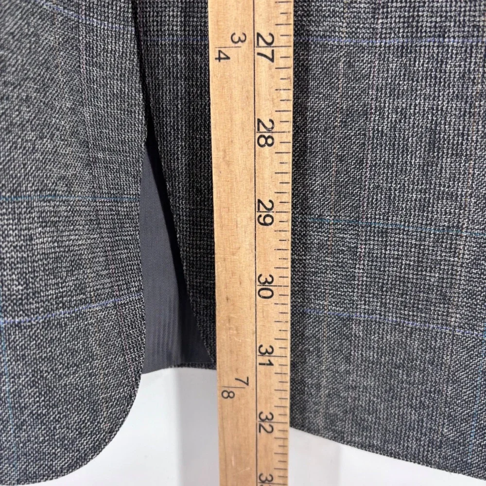 Austin Reed Sport Coat Mens 44 Gray Glen Plaid Wool Blazer Marshall Fields USA
